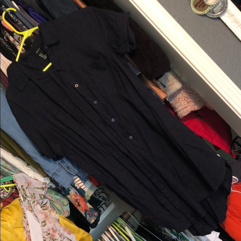 Forever 21 Navy Linen Dress